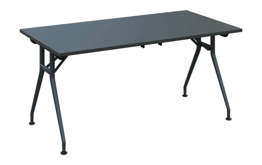 SLV 160 lak skládací jednací stůl 1600x800x750 mm, deska 25 mm, podnož černý lak, deska antracit